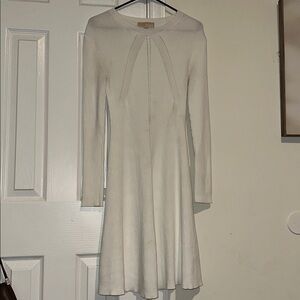 MICHAEL Michael Kors Ivory Knit Long-Sleeve A-Line Dress